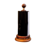 Table lamp in wood and plexiglass black and white Italy 50s