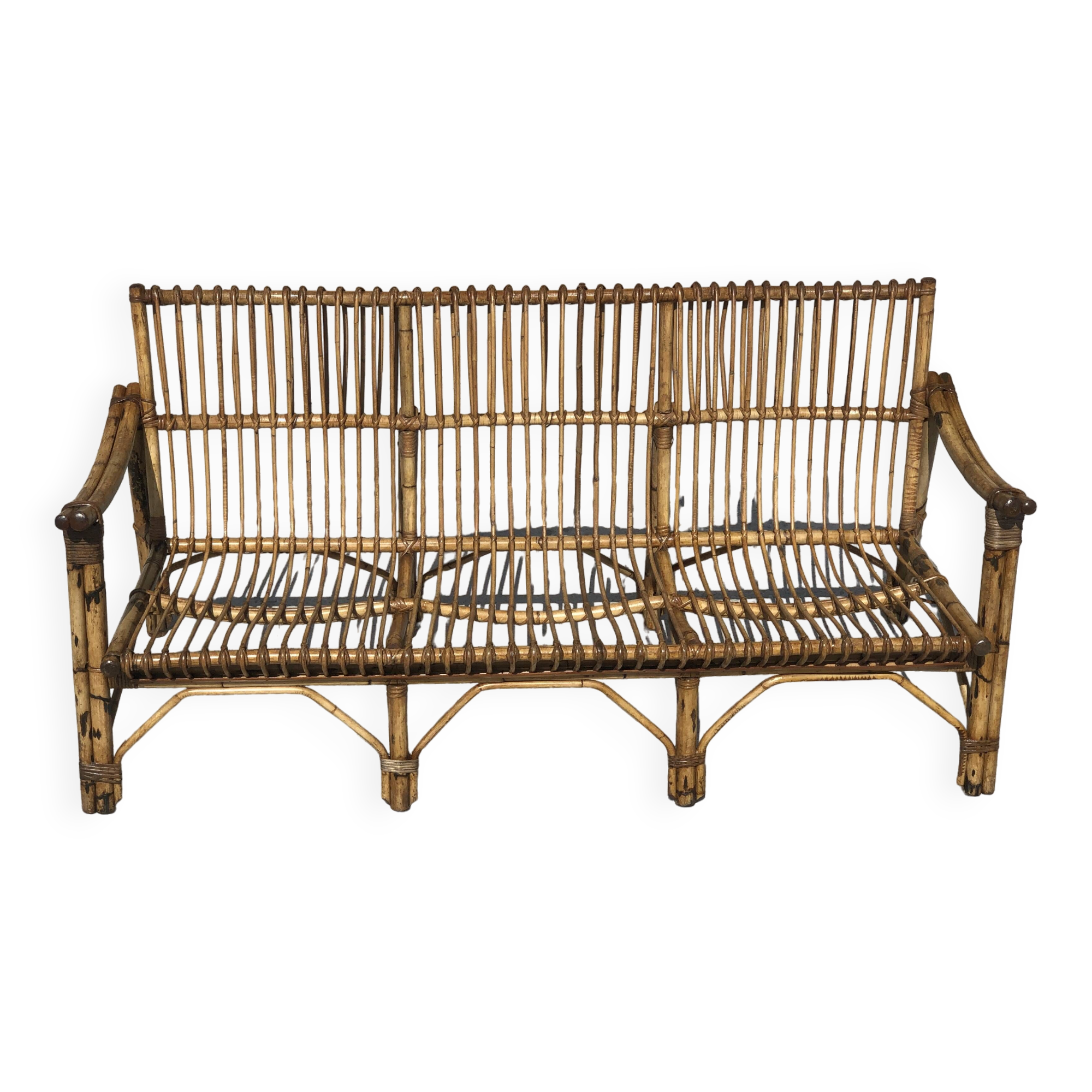 Bamboo sofa Dal Vera Italian design sofa 1970