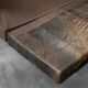 Vintage Mid-Century Modern German Brutalist 2-Seater Brown Leather Bed Sofa