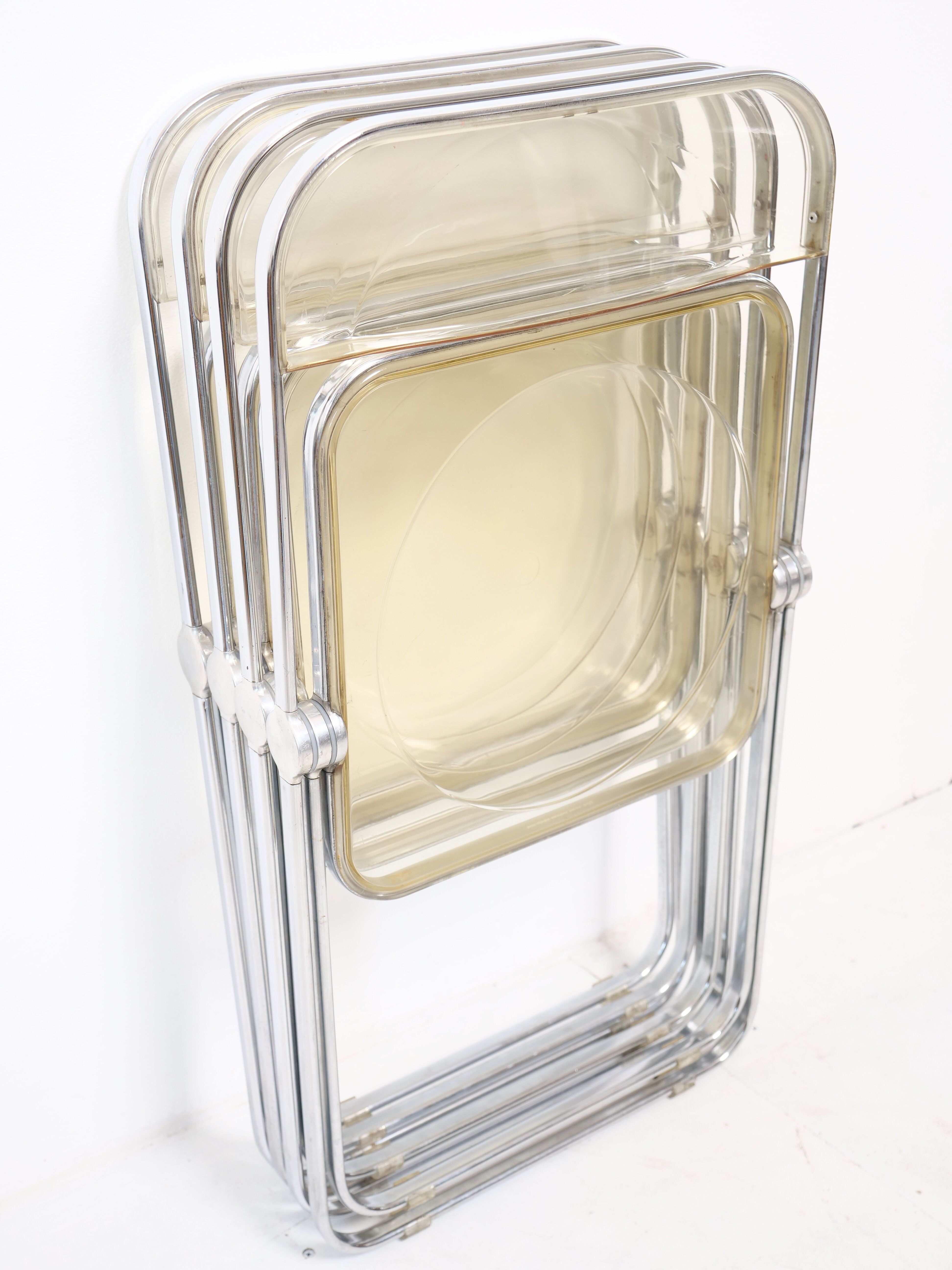 Suite of 4 Plia chairs by Giancarlo Piretti for castelli