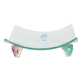 Plateau en verre, design italien, années 1970, fabriqué en Italie