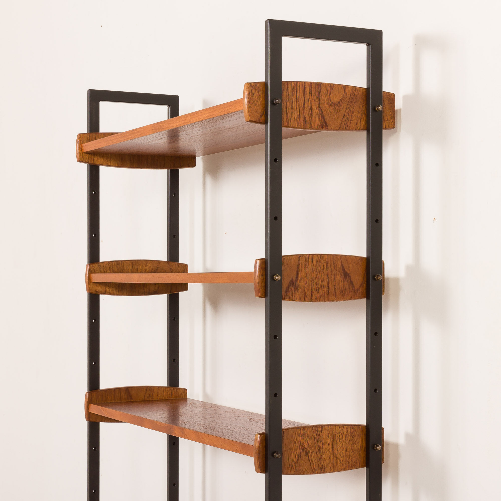 Italian mid-century desk shelving unit in teak, 1960s