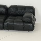 Camaleonda Sofa in Black Leather by Mario Bellini for C&B Italia 1960s