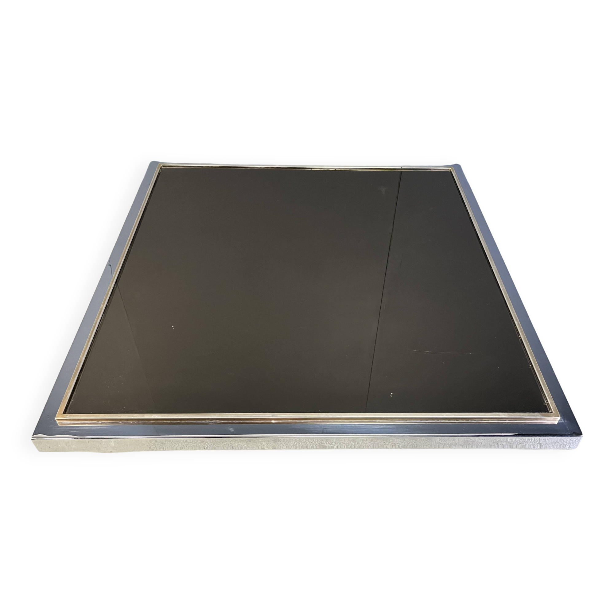 Vintage chrome and brass coffee table, 1970s