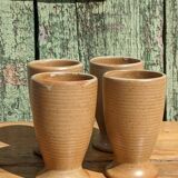 4 tasses Mazagrans en grès artisanal
