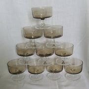 Ice cream coupe, stemmed glass, smoked glass verrines "space age"
