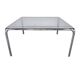 Table basse carrée vintage / table basse avec verre fumé