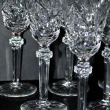 Set of 6 diamond cut crystal wine glasses lemberg or saint-louis 17cm