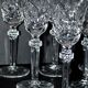 Lot de 6 verres à vin en cristal taillé diamant lemberg ou saint-louis 17cm
