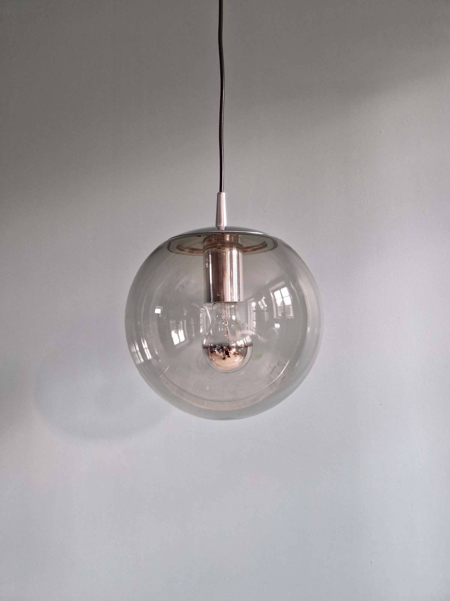 Suspension Space Age en verre fumé, Peill & Putzler, 1970