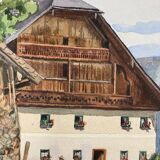 Aquarelle de montagne vintage