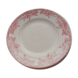 6 flat plates, Saint Amand earthenware, Fleurie series "Glycine"