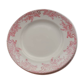 6 assiettes plates, faïence de Saint Amand, Fleurie série " Glycine"