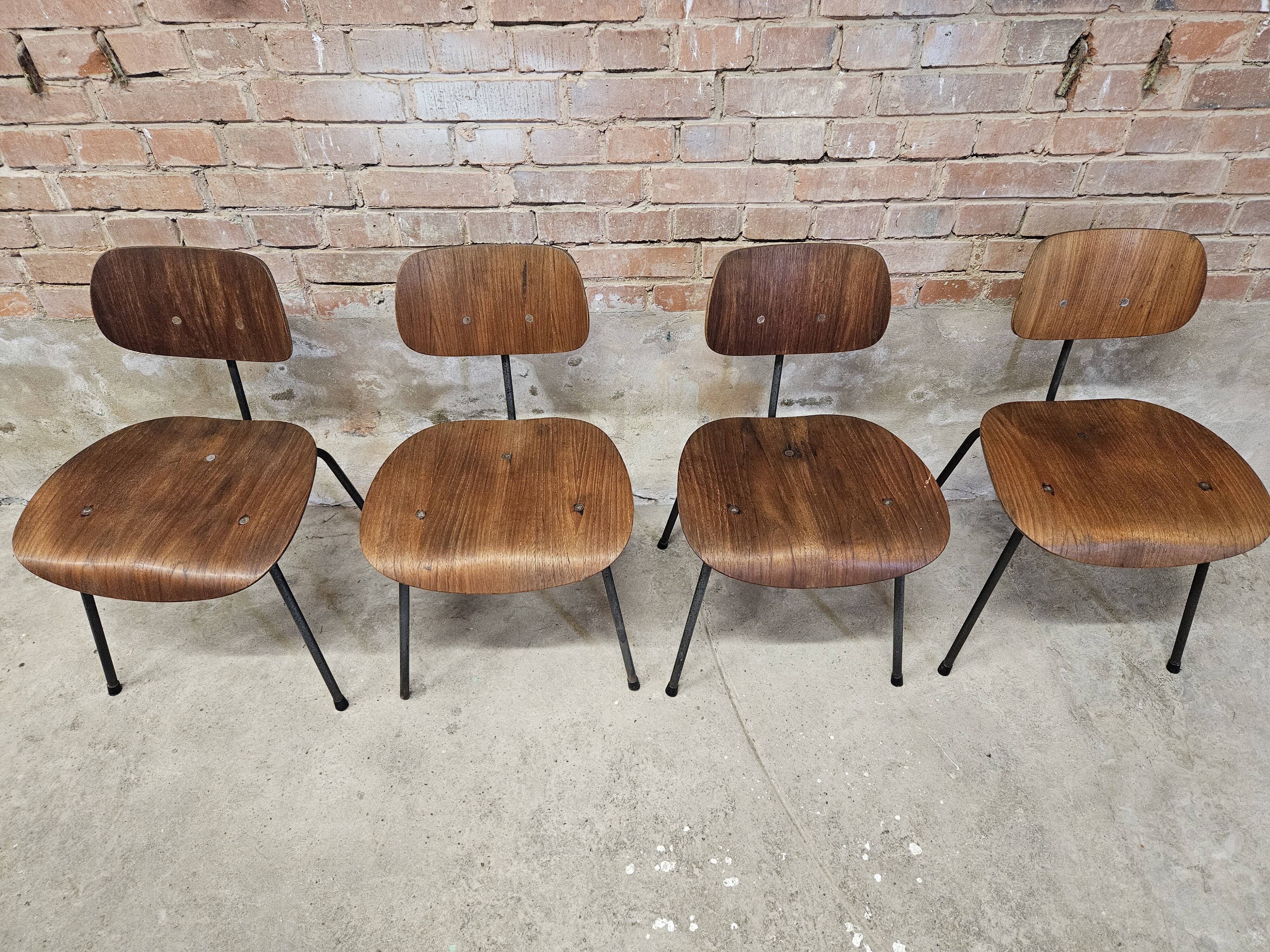 Set de 4 chaises  vintage Se 68 par Egon Eiermann pour Wilde+Spieth 1950"