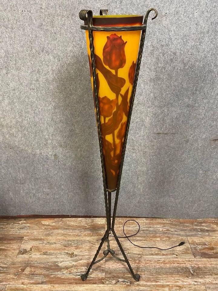 In the spirit of Majorelle and Muller: glass paste lamp