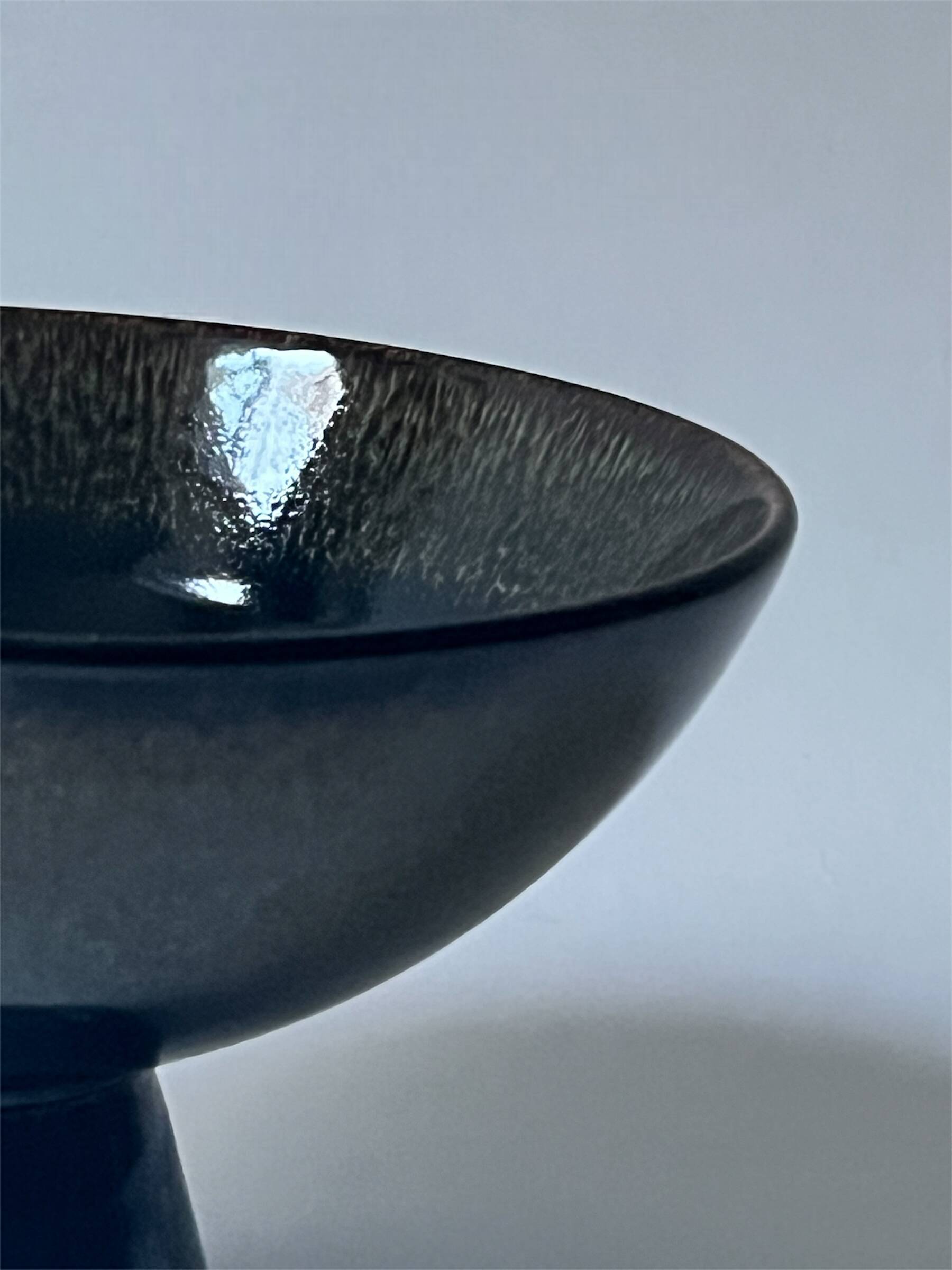 Footed ceramic glazed catchall, French design circa 1970.