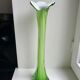 large soliflore vase in opaline and apple green glass Murano style 60s-70s