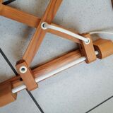 Pair of wooden scissor wall lamps