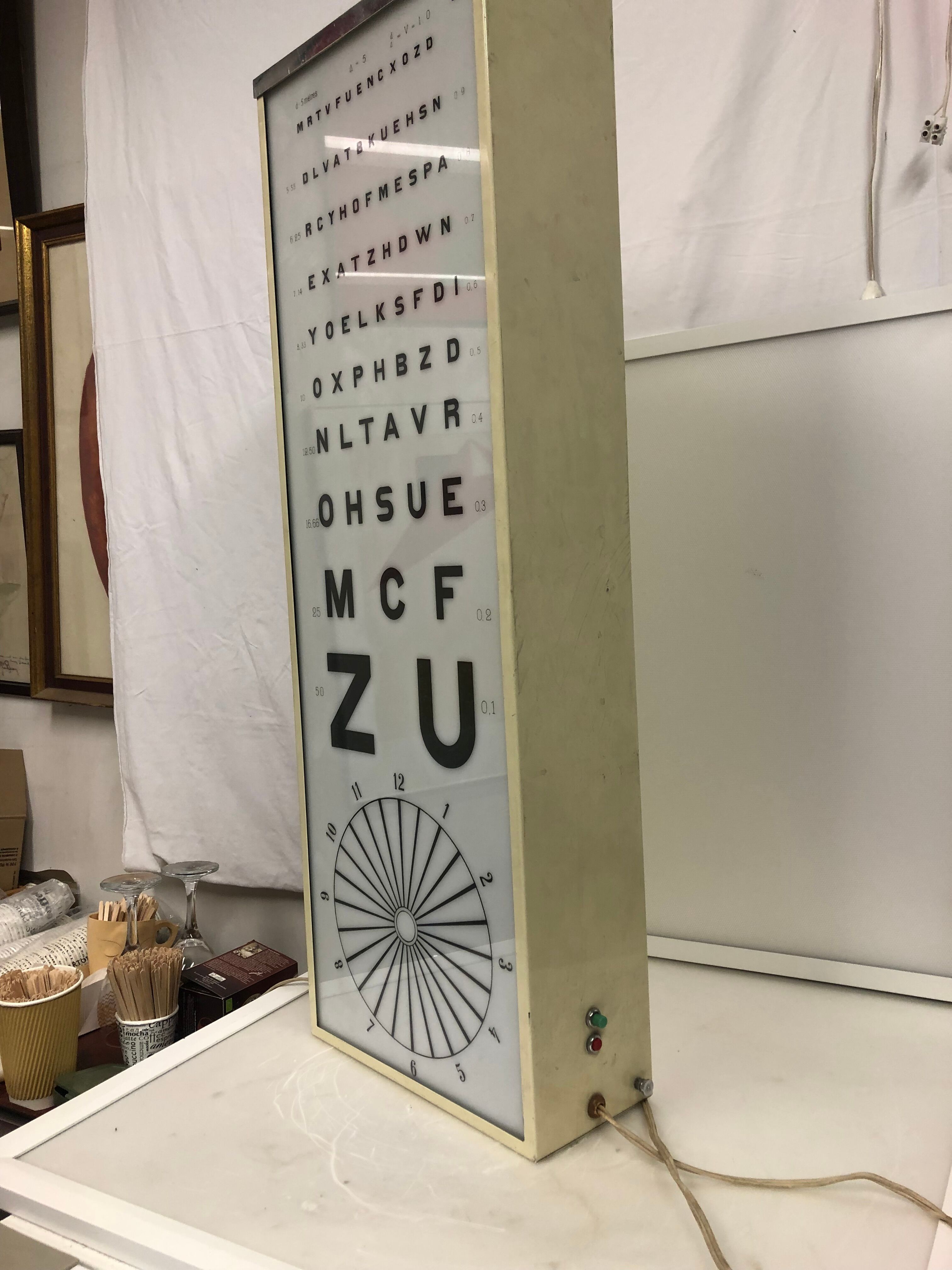 Vintage 1960 ophthalmic test lamp