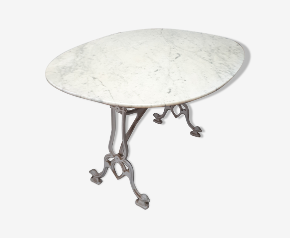 Table en marbre pied fonte bistrot | Selency