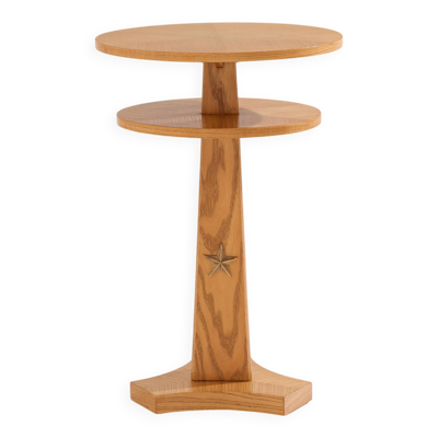 André Arbus table d'appoint en frêne et laiton vers 1940
