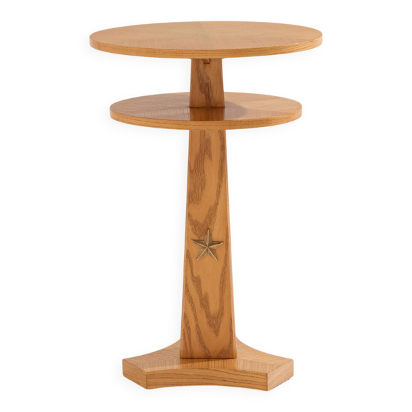 André Arbus table d'appoint en frêne et laiton vers 1940