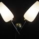 1960s double brass wall light - White glass globe
