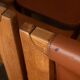 Wood Leather Dining Chairs Luigi Gorgoni Roche Bobois, 1970s, Set of 7