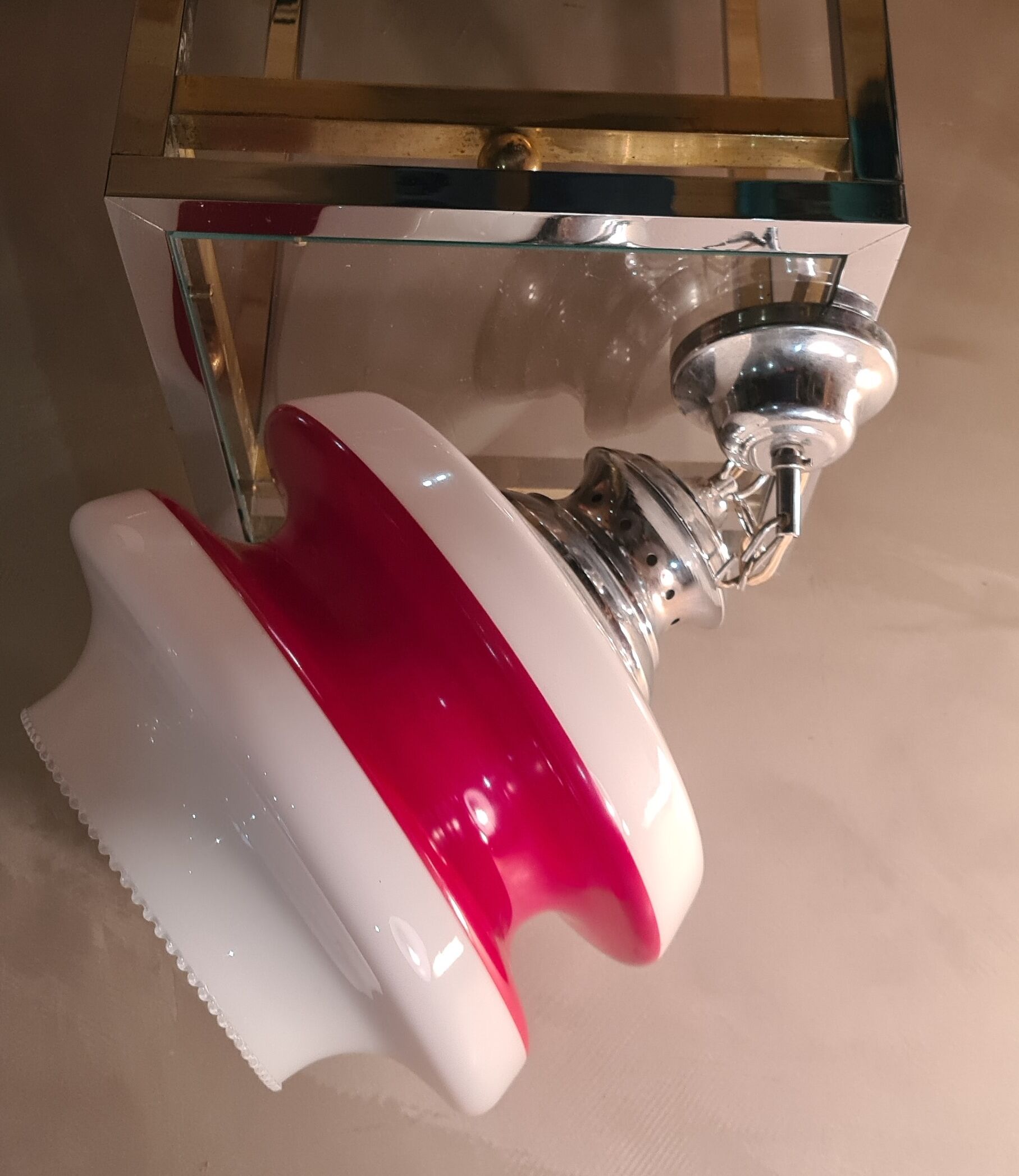 Pendant lamp 1960 to 70 in opaline 2 colors, 30x40