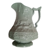 HUGHES & co - Jug Pitcher ANIMALS of the FOREST DEER Glazed Stoneware England
