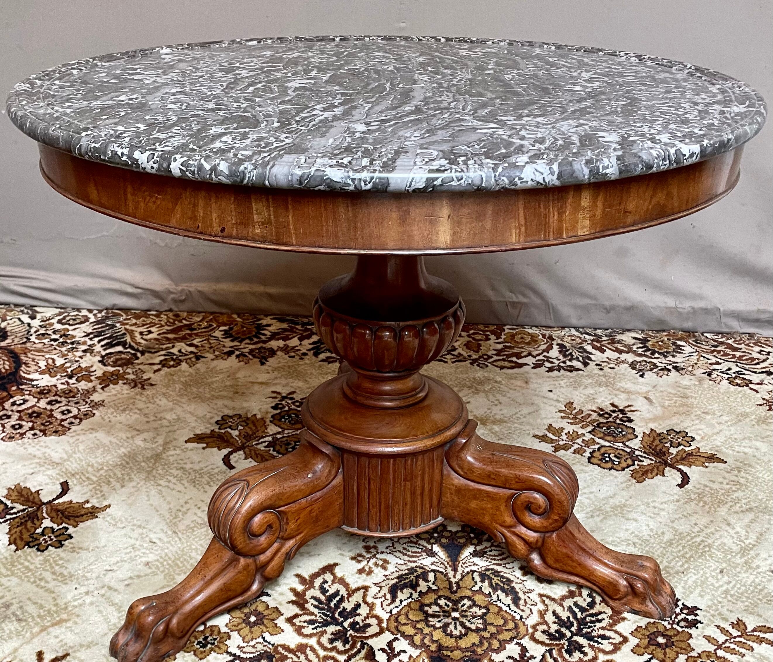 Charles x pedestal table in mahogany