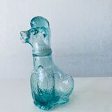 Vintage glass decanter shaped dog poodle