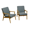 Paire de fauteuils vintage année 60 en hêtre