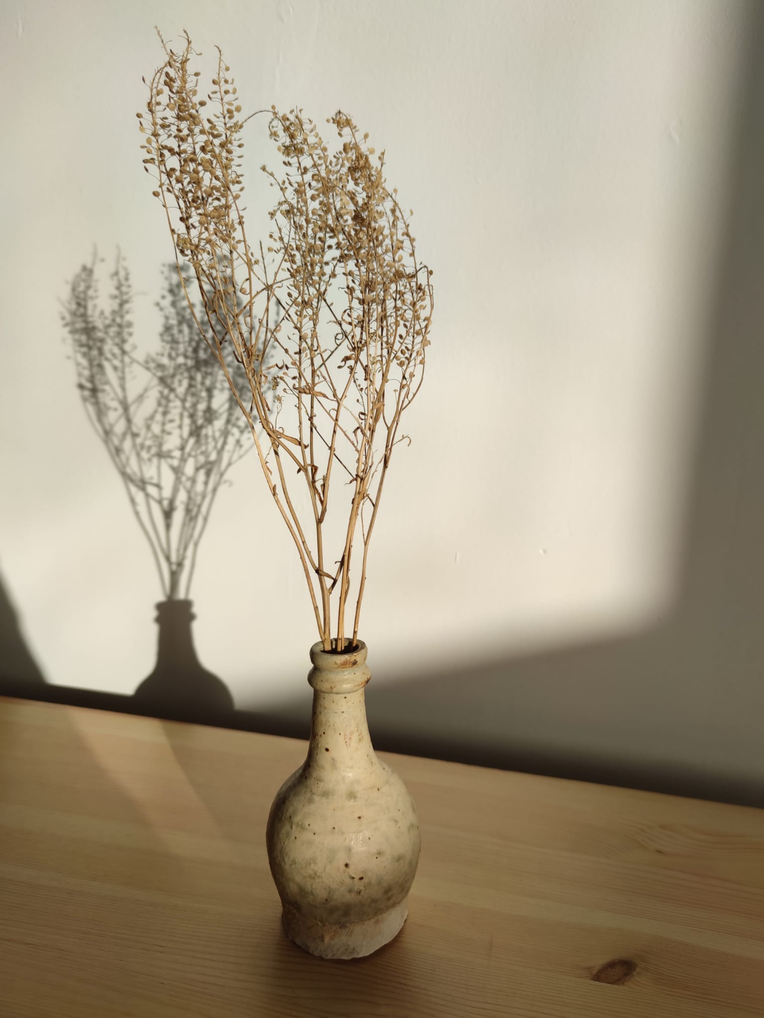 Decorative vase in beige ceramic