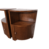 French Art Deco Oak Bedside Tables, 1920/30s
