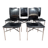 Series of 5 stamped chairs designed by Ross Litell for Matteo Grassi
