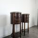 Pair of Louis XVI style bedside tables with a gallery.