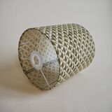 Wooden lamp with fabric shade