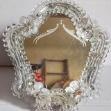 Venetian mirror 22cm X 24 cm Murano glass to pose 50s