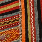 6x8 Red Blue Striped Vintage Kilim Rug  173x243Cm SK 33439