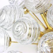 Sputnik ceiling lights with glass snowballs by Doria, Germany, 1970s