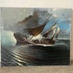 Marine, modern school, oil on canvas signed Van Ingelgam 1974