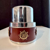 Vintage table set: lighter + marine-themed pots – retro style