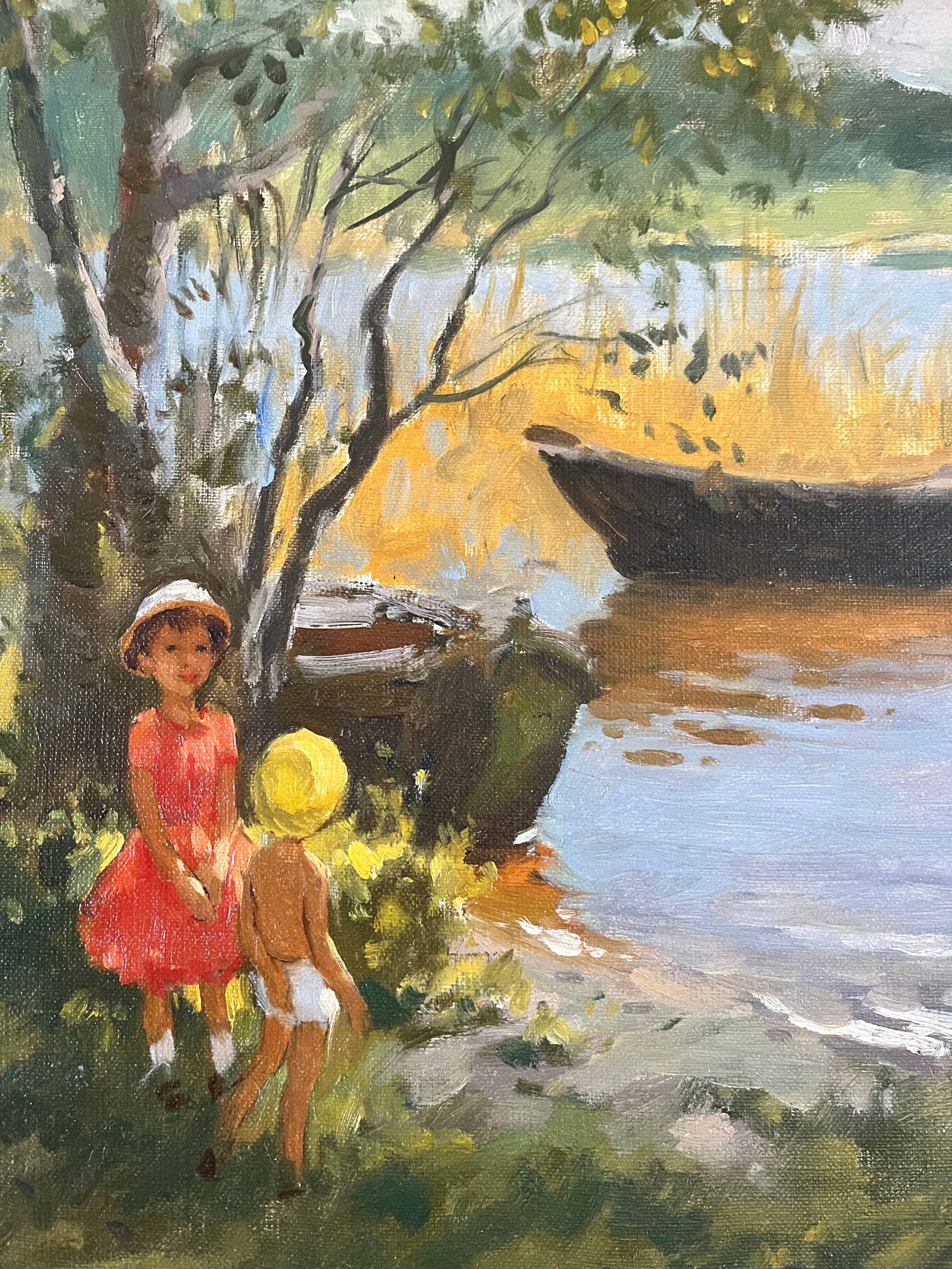 Tableau HST Post-Impressionist Poretskov "Girls by the Lake" + CAD