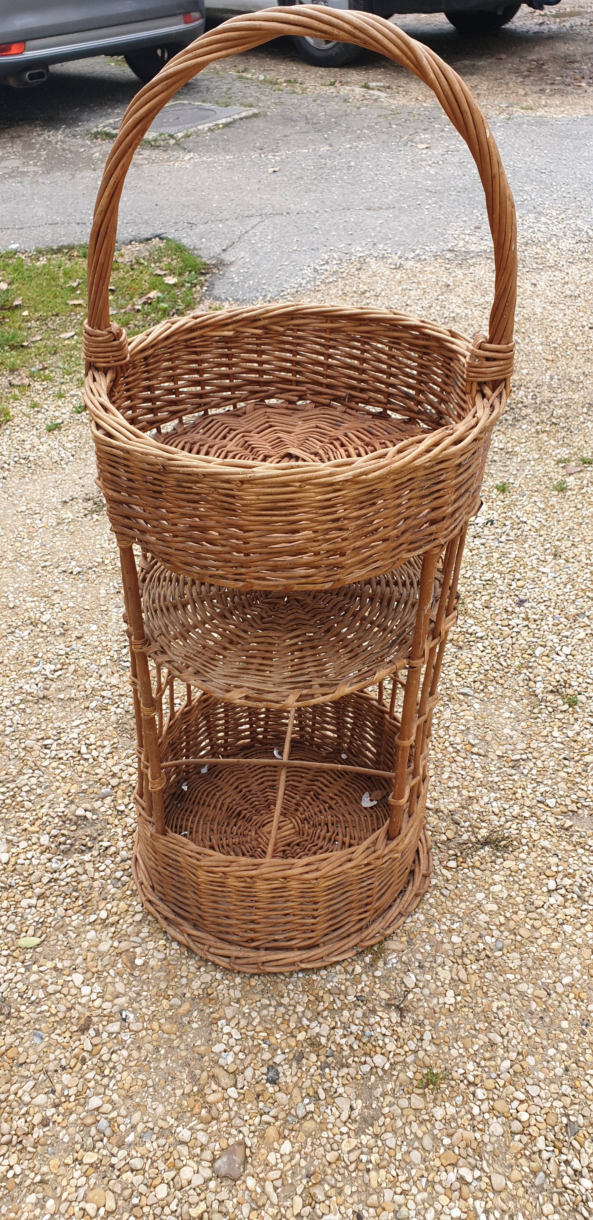 Rattan cylinder basket