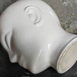 White ceramic pot cover vase 60s