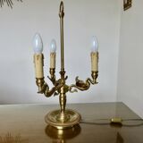 Lampe Lucien Gau style Empire en bronze massif doré à l'or vif "aux cygnes"