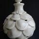 Pied de lampe forme artichaut faience craquelé 1970