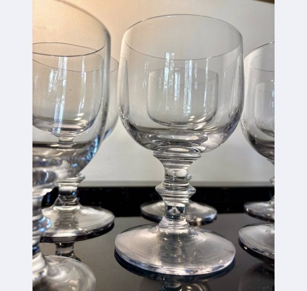 Large crystal beer or dessert glasses, 2 heights