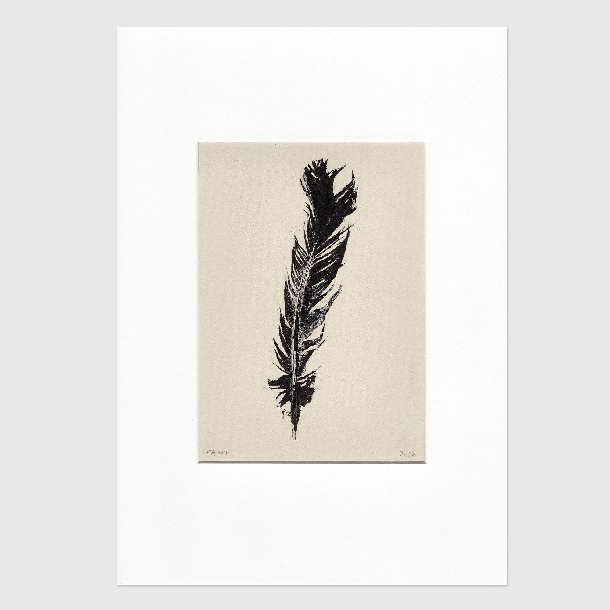 Acrylic painting on black feather paper signed Eawy.